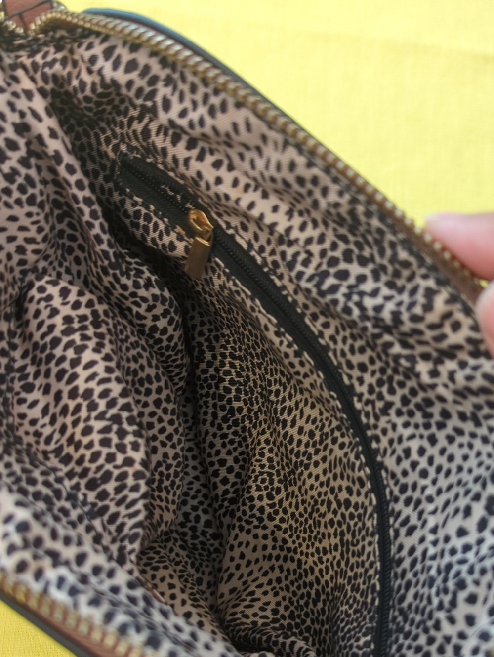 Brown Quilted Crossbody Bag with Patterned Strap - Picture 10 of 14